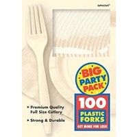 Cream Plastic Forks (Box of 100)