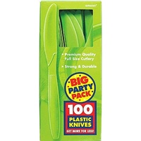 Green Kiwi Plastic Knives (Box of 100)