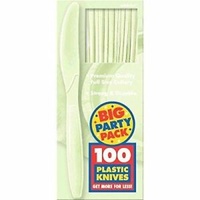Green Leaf Plastic Knives (Box of 100)