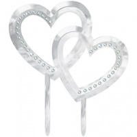 Cake Topper Double Heart With Gems