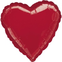 Heart Metallic Red 45cm Foil Balloon