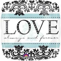 Love Always & Forever Damask 45cm Foil Balloon