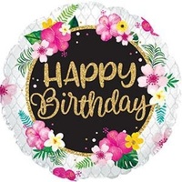 Happy Birthday Tropical 45cm Foil Balloon