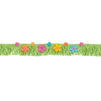 Hawaiian Summer Luau Fringed Banner with Flowers