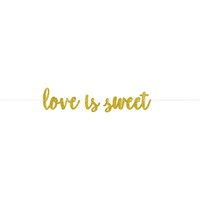 Love is Sweet Gold Glitter Letter Banner