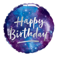 Galaxy 45cm Happy Birthday Foil Balloon