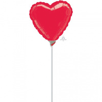 Heart Metallic Red 22cm Foil Balloon (Air Filled Only)