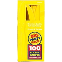 Yellow Sunshine Plastic Knives (Box of 100)