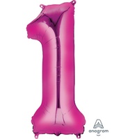 1st Birthday - Megaloon One Pink (40") Foil Balloon