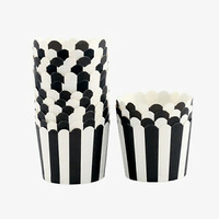 Cupcake Cases Black & White Striped