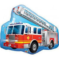 Fire Engine with Ladder Super Shape Foil Balloon