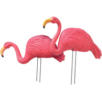 Hawaiian Summer Luau Flamingos Yard Stakes