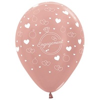 Engagement Metallic Rose Gold Latex Balloons