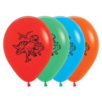 Dinosaur 30cm Latex Balloons Assorted