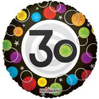 30th Birthday Circles Foil Balloon (45cm)