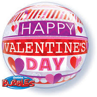 Happy Valentine's Day Stripe Bubble Balloon
