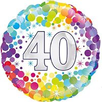 40th Birthday Colourful Confetti Foil Balloon (45cm)