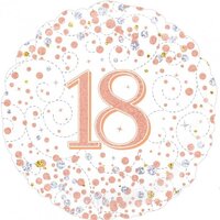 18th Birthday Sparkling Fizz Rose Gold Foil Balloon (45cm)