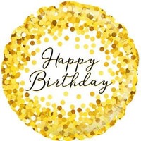 Happy Birthday Gold Sparkle Holographic 45cm Foil Balloon