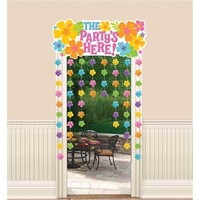 Hawaiian Summer Luau Hibiscus Door Curtain