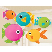 Hawaiian Summer Luau Fish Shaped Paper Lanterns