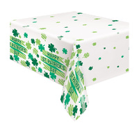St Patrick's Day Lucky Clover Tablecover Plastic