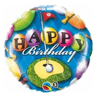 Golf 45cm Foil Balloon Happy Birthday