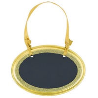 Chalkboard Mini Oval MDF Sign Gold Glitter