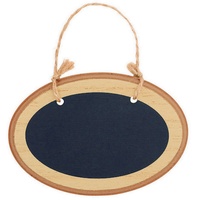 Chalkboard Mini Oval MDF Sign Natural