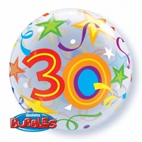 30th Birthday Brilliant Stars Bubble Balloon (56cm)