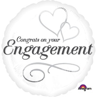 Engagement Two Hearts 45cm Foil Balloon
