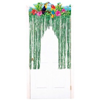 Hawaiian Summer Luau Tropical Birds Door Curtain Header