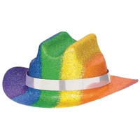 Western Cowboy Hat Mini Glitter Rainbow