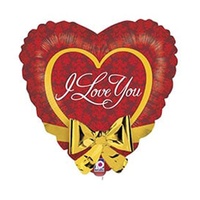I Love you Ornate Love Ribbon Super Shape Foil