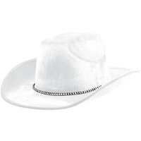 Western Cowboy Velour Hat White