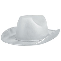 Western Cowboy Velour Hat Silver