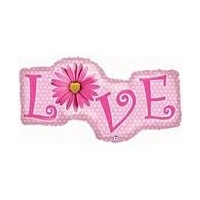 Love Daisy Dots Super Shape Foil Balloon