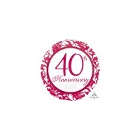 40th Anniversary - Ruby Red Elegant Scroll