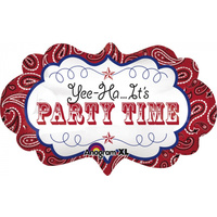 Western Party Time Super Shape Foil Balloon