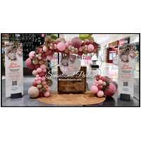 Organic Balloon Design Platinum Rings & Rattan Rug