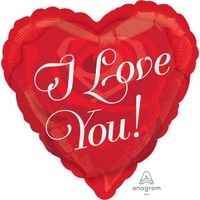 Heart Love You Rose 45cm Foil Balloon