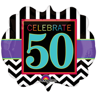 50th Birthday Celebrate 50 SuperShape Foil Balloon (63cm)