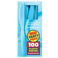 Blue Caribbean Plastic Knives (Box of 100)