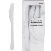 White Frosty Plastic Knives (Box of 100)