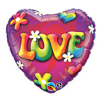Love Psychedelic Daisies 45cm Foil Balloon