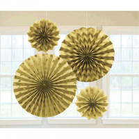 Gold Paper Fans Glitter