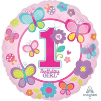 1st Birthday Girl Sweet 45cm Foil Balloon