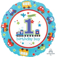 1st Birthday Boy All Aboard 45cm Foil Balloon