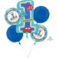 1st Birthday All Aboard Foil Balloon Bouquet