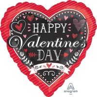Chalkboard Valentines 45cm Foil Balloon
